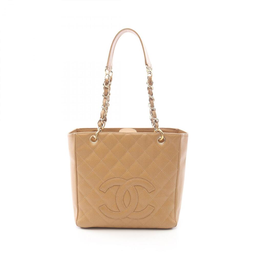 Chanel Matelasse PST Tote Bag Leather Grained Calf Beige